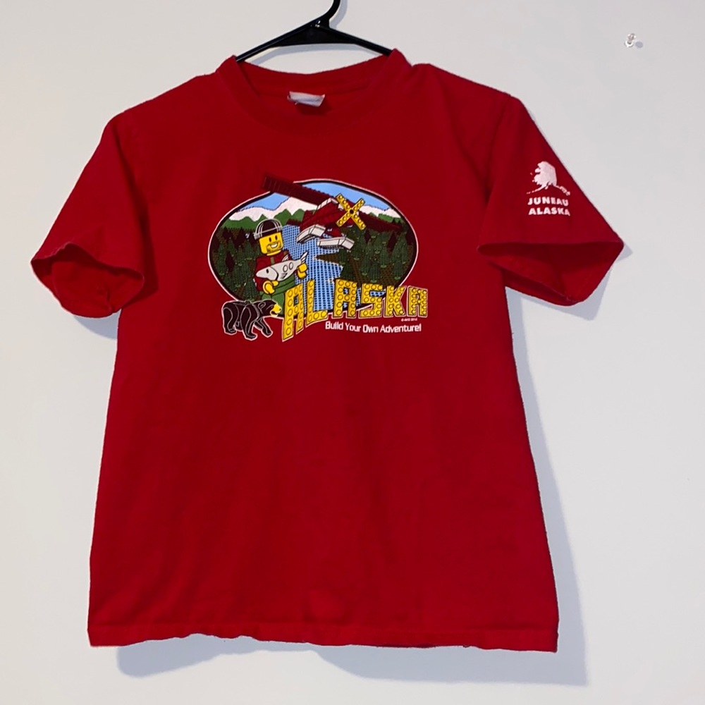 Limited Edition 2014 Unisex Kids Medium ALASKA Lego Red T-Shirt